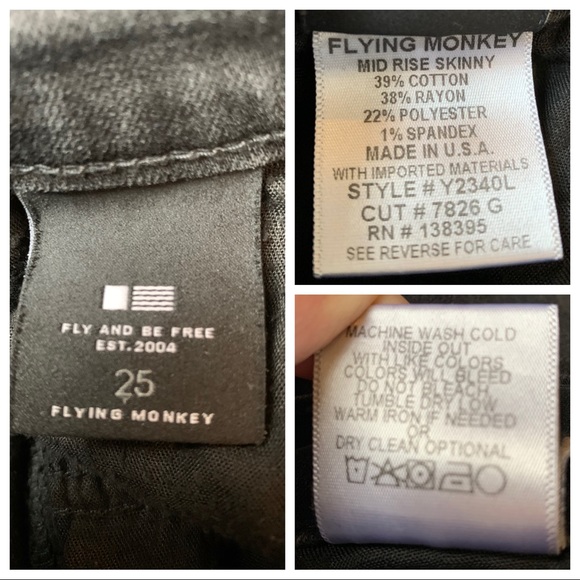 BUCKLE FLYING MONKEY black mid-rise skinny jeans - Picture 8 of 8